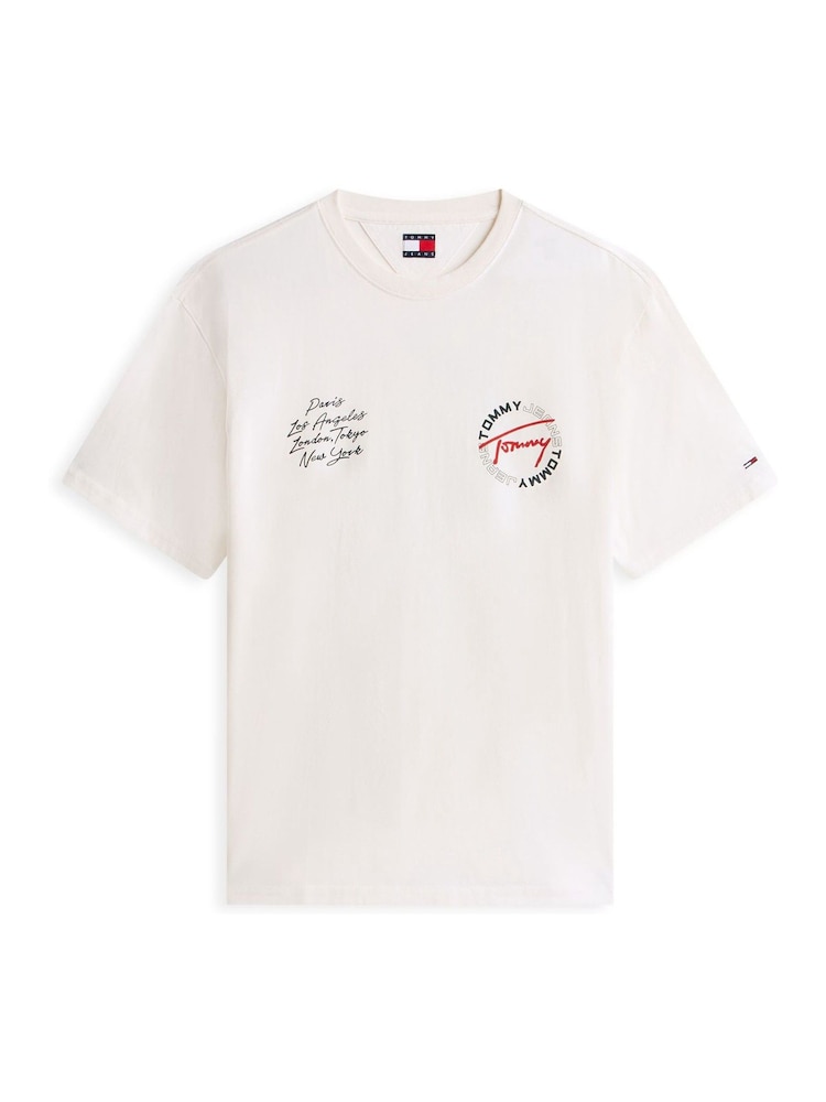 Tommy Jeans White Circular Back Logo Relaxed T-Shirt - Image 5 of 5