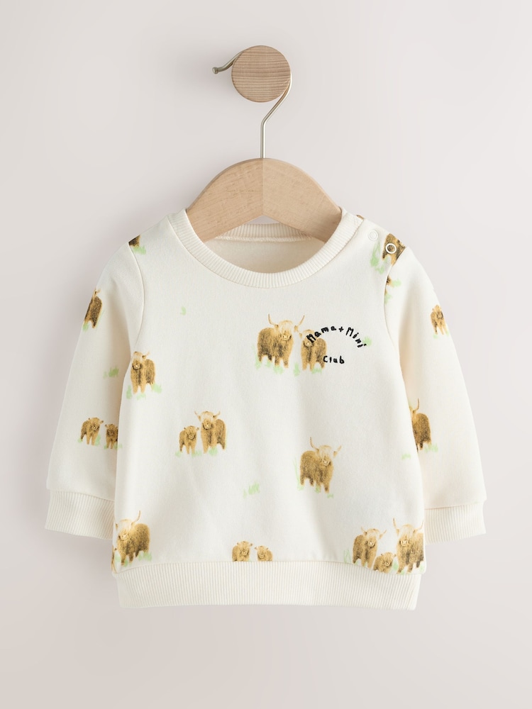 Cream - Hamish The Highland Cow Mama & Mini Matching Sweatshirts - Imaginea 7 din 7 Cream - Hamish The Highland Cow Mama & Mini Matching Sweatshirts - Imaginea 7 din 7
