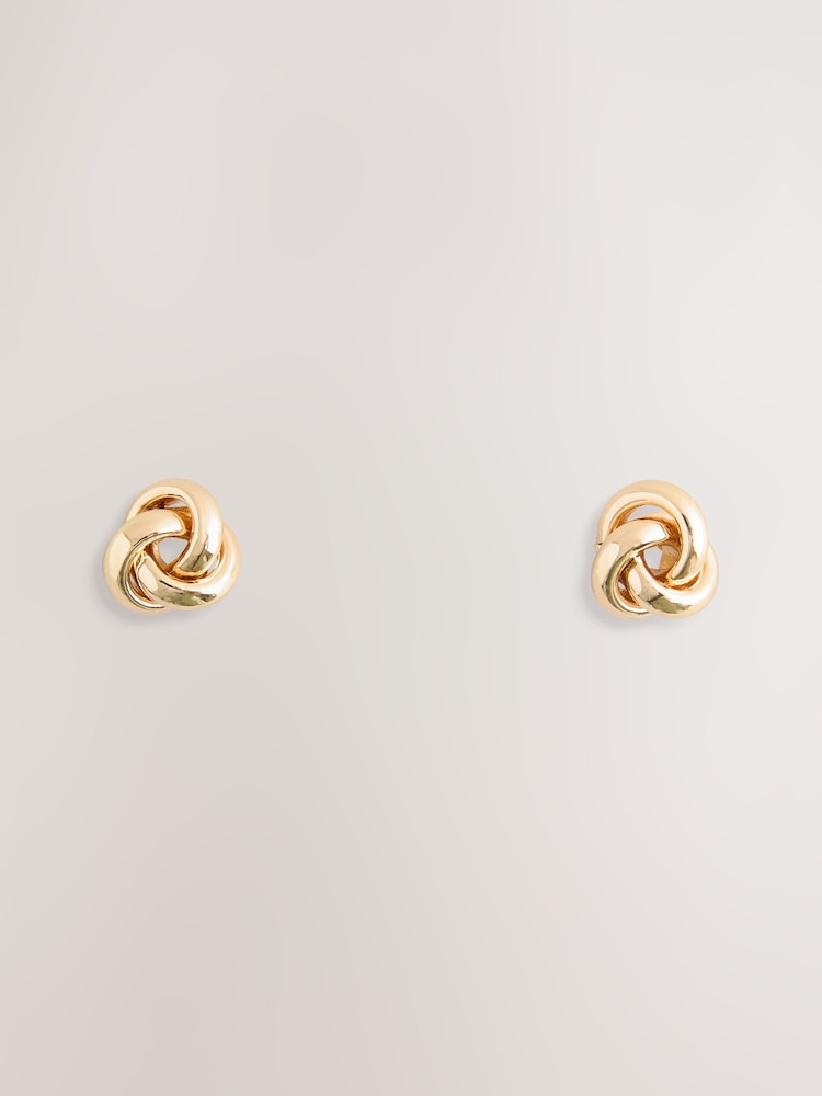 Gold Tone Knot Stud Earrings - Image 1 of 3