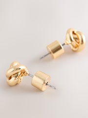 Gold Tone Knot Stud Earrings - Image 3 of 3