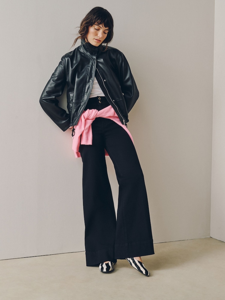 أزرق/أسود - High Rise Stretch Wide Leg Jeans 2 Pack - صورة 1 من 11