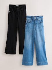 أزرق/أسود - High Rise Stretch Wide Leg Jeans 2 Pack - صورة 7 من 11