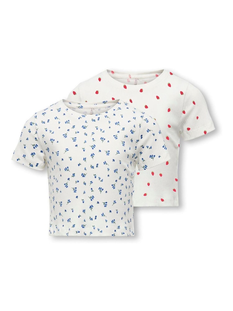 Only Kids Printed Short Sleeve T-Shirts 2 Pack - Image 1 of 2