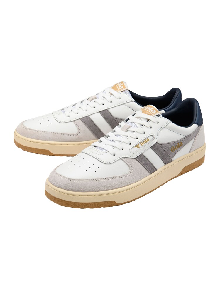 Gola White Hawk Leather Lace-Up Trainers - Image 2 of 4