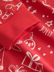 Red Jolly Vibes Matching Family Christmas Long Sleeve Pyjamas - Image 4 of 5