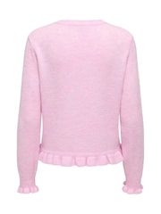JDY Pink Long Sleeve Frill Detail Cardigan - Image 7 of 7