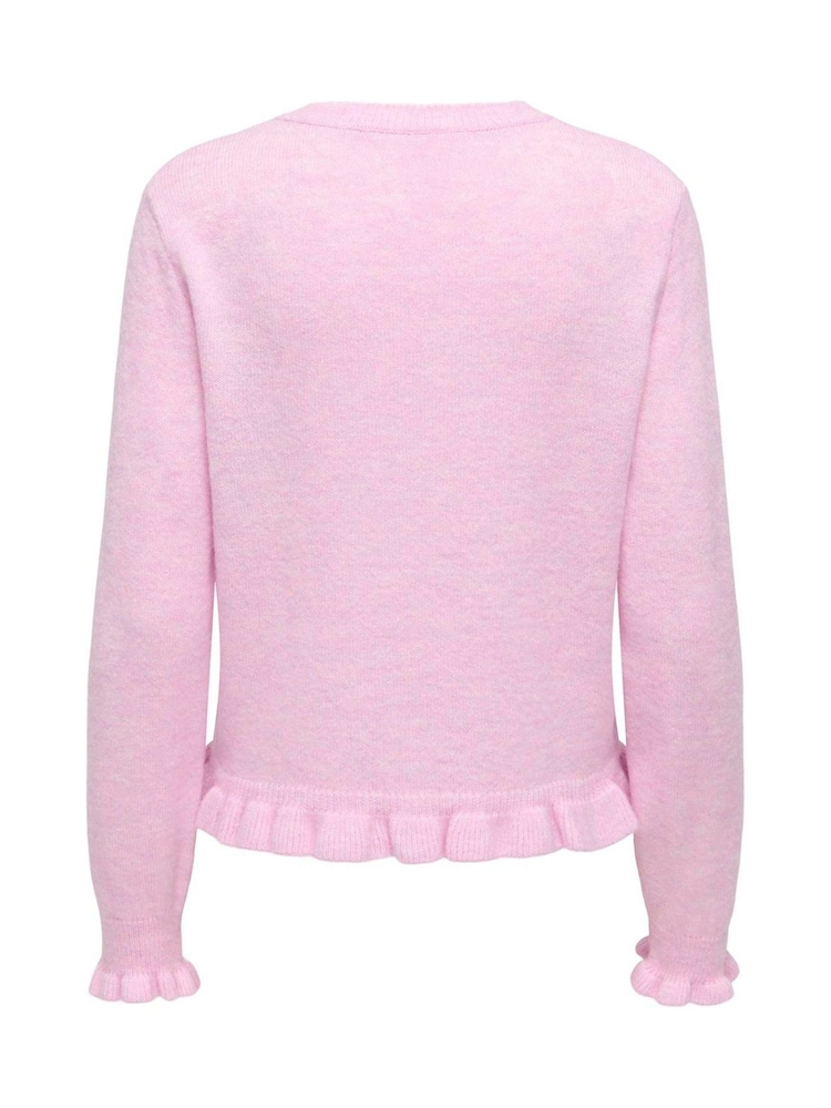 JDY Pink Long Sleeve Frill Detail Cardigan - Image 7 of 7