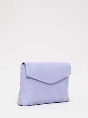 Phase Eight Blue Suede Clutch Bag - Image 2 of 7