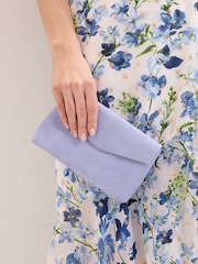 Phase Eight Blue Suede Clutch Bag - Image 7 of 7