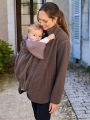 Seraphine Brown Borg Maternity & Baby-Wearing 3-in-1 Fleece Jacket - Image 2 of 8