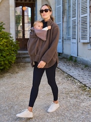 Seraphine Brown Borg Maternity & Baby-Wearing 3-in-1 Fleece Jacket - Image 3 of 8