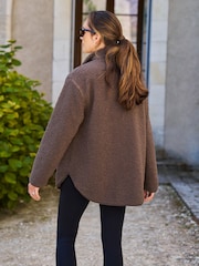 Seraphine Brown Borg Maternity & Baby-Wearing 3-in-1 Fleece Jacket - Image 4 of 8