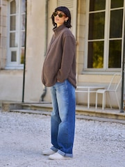 Seraphine Brown Borg Maternity & Baby-Wearing 3-in-1 Fleece Jacket - Image 6 of 8