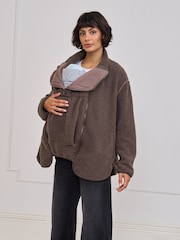Seraphine Brown Borg Maternity & Baby-Wearing 3-in-1 Fleece Jacket - Image 8 of 8
