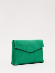 Phase Eight Green Suede Clutch Bag - Image 2 of 7