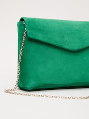Phase Eight Green Suede Clutch Bag - Image 3 of 7