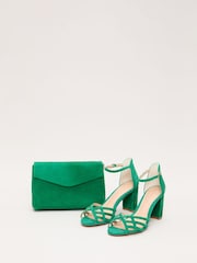 Phase Eight Green Suede Clutch Bag - Image 5 of 7