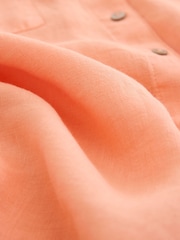 Peach Pink 100% Linen N. Premium Long Sleeve Shirt - Image 2 of 3