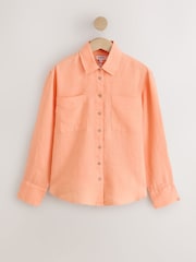 Rose pêche - Chemise à manches longues N. Premium en lin 100% - Image 5 de 7