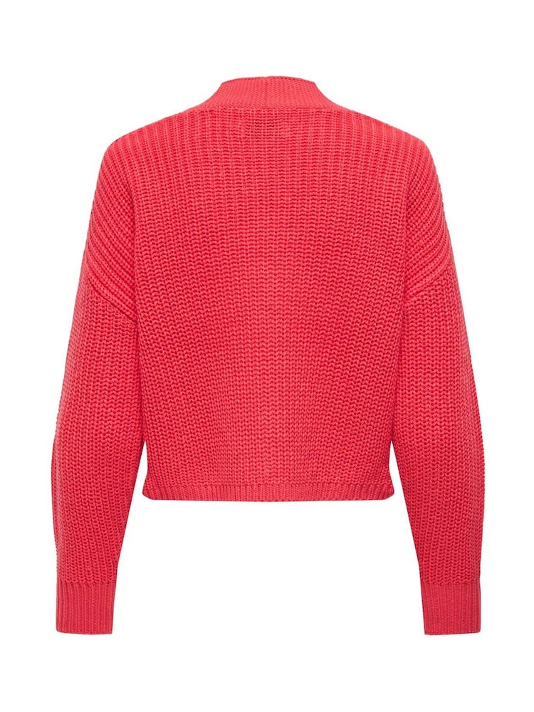 ONLY Red Ribbed Cardigan - Image 6 of 6
