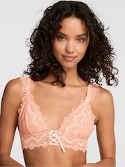 Victoria's Secret Pink Peach Tree Orange Crochet Lace Bralette - Image 1 of 2