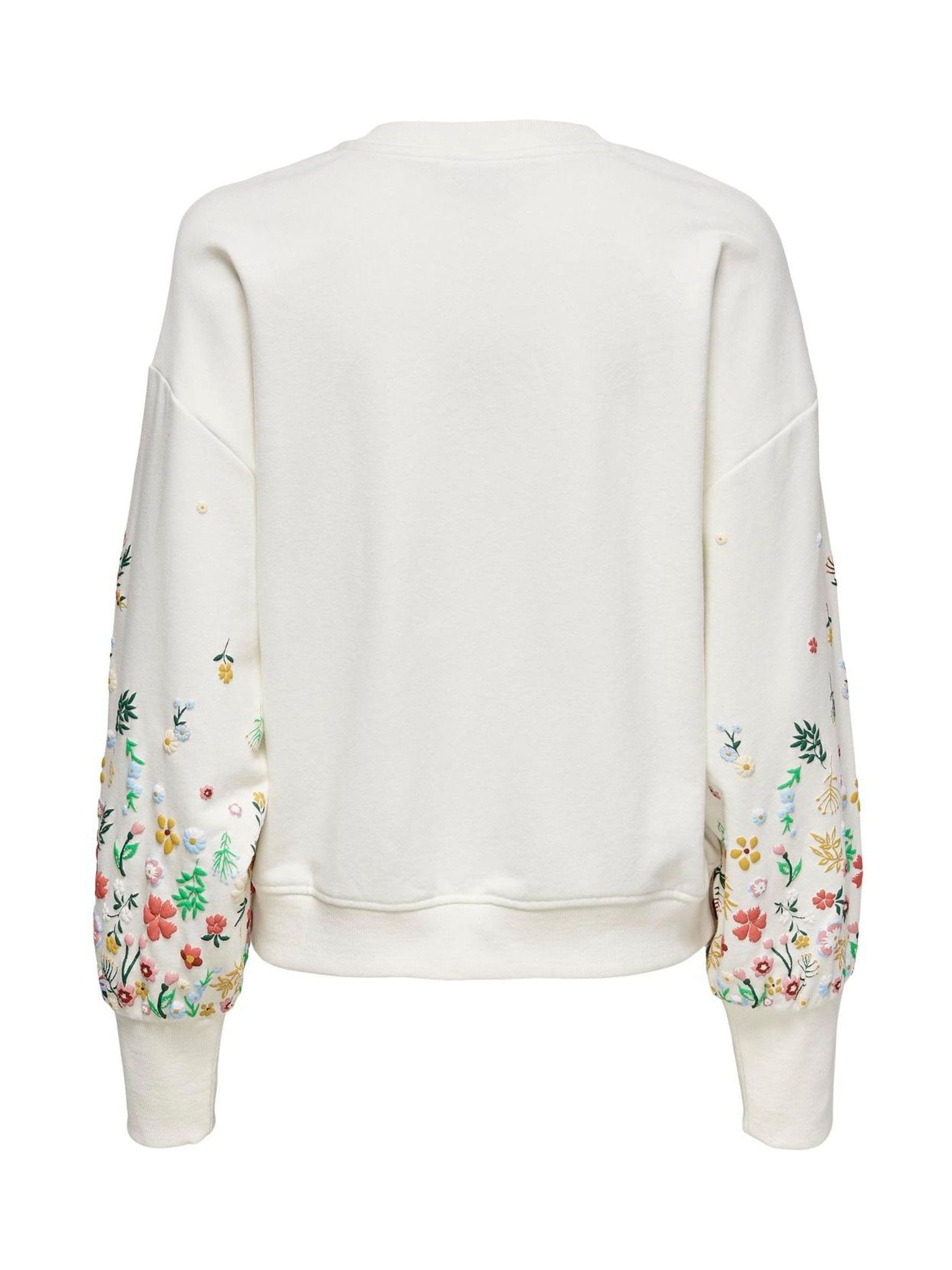 Buy ONLY White Long Sleeve Flower Detail Jumper from Next USA