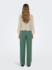 ONLY Natural 3/4 Sleeve Crochet Pullover Jumper - Image 3 of 6