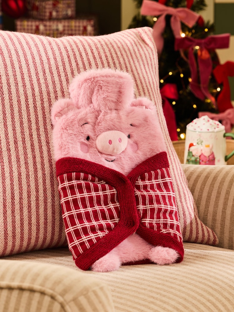 Pink Pig in Blanket Hot Water Bottle - Image 1 of 4 Pink Pig in Blanket Hot Water Bottle - Image 1 of 4