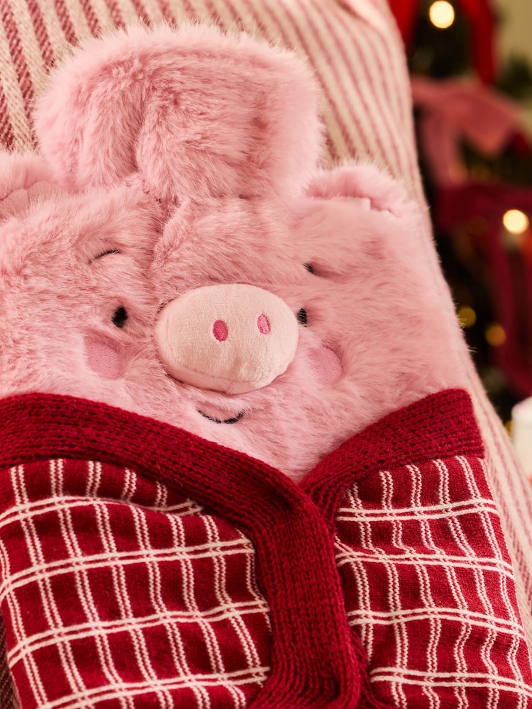 Pink Pig in Blanket Hot Water Bottle - Image 2 of 4 Pink Pig in Blanket Hot Water Bottle - Image 2 of 4