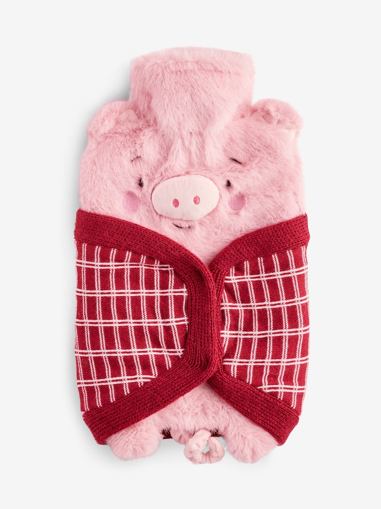 Pink Pig in Blanket Hot Water Bottle - Image 4 of 4 Pink Pig in Blanket Hot Water Bottle - Image 4 of 4