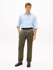 Tommy Hilfiger Cloudy Blue / Stripe Regular Fit Bengal Stripe Pure Linen Shirt - Image 2 of 5