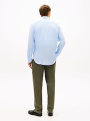 Tommy Hilfiger Cloudy Blue / Stripe Regular Fit Bengal Stripe Pure Linen Shirt - Image 3 of 5