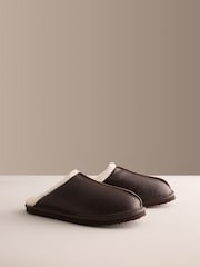 Brown Signature Leather Mule Slippers - Image 2 of 6