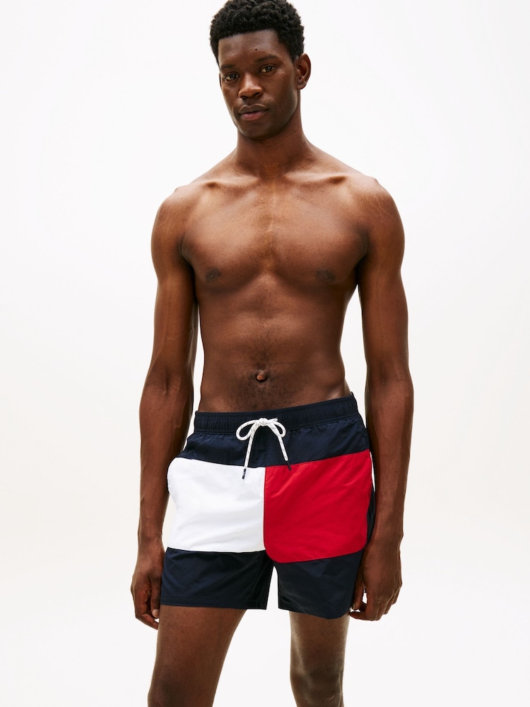 Tommy Hilfiger Classic Colour-Blocked Mid Length Swim Shorts - Image 1 of 5