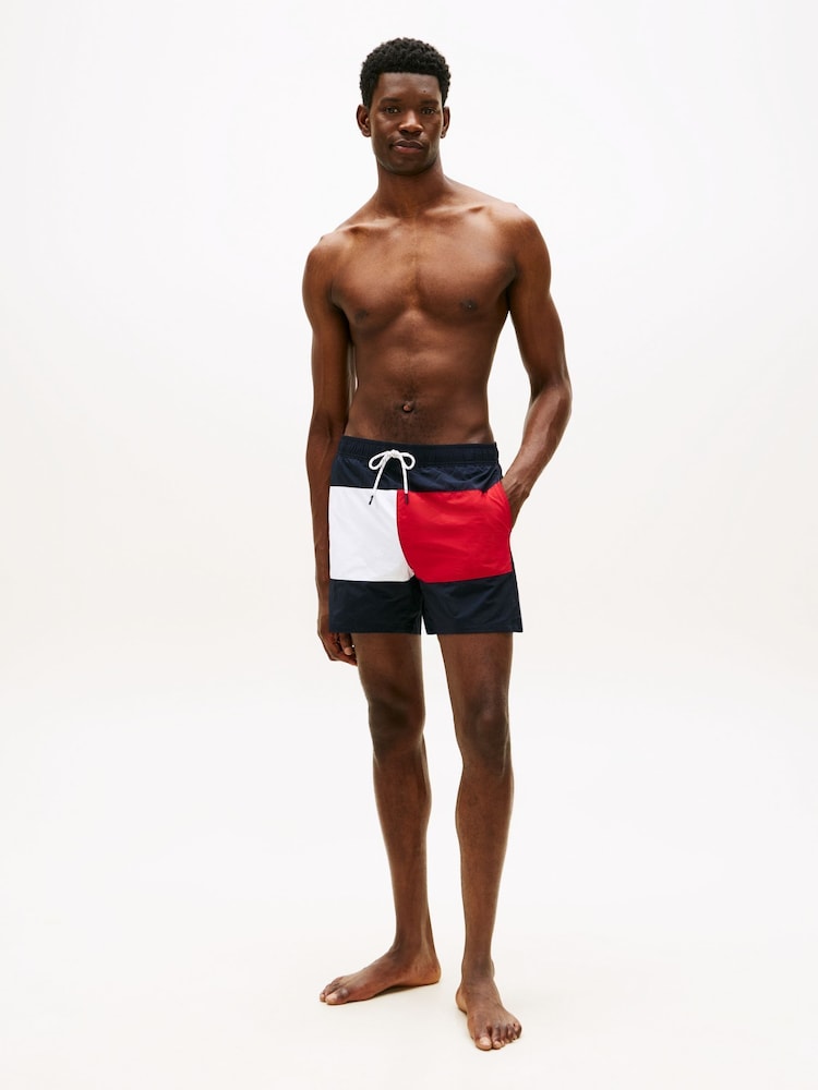 Tommy Hilfiger Classic Colour-Blocked Mid Length Swim Shorts - Image 2 of 5