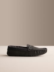Grey Suede Moccasin Slippers - Image 3 of 6