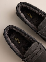 Grey Suede Moccasin Slippers - Image 5 of 6