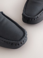Navy Faux Fur Lined Moccasin Slippers - Image 6 of 7