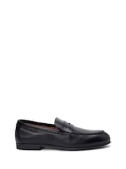 Tommy Hilfiger Black Leather Flexible Loafers - Image 1 of 7