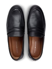 Tommy Hilfiger Black Leather Flexible Loafers - Image 3 of 7