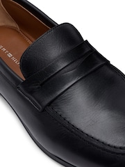Tommy Hilfiger Black Leather Flexible Loafers - Image 6 of 7