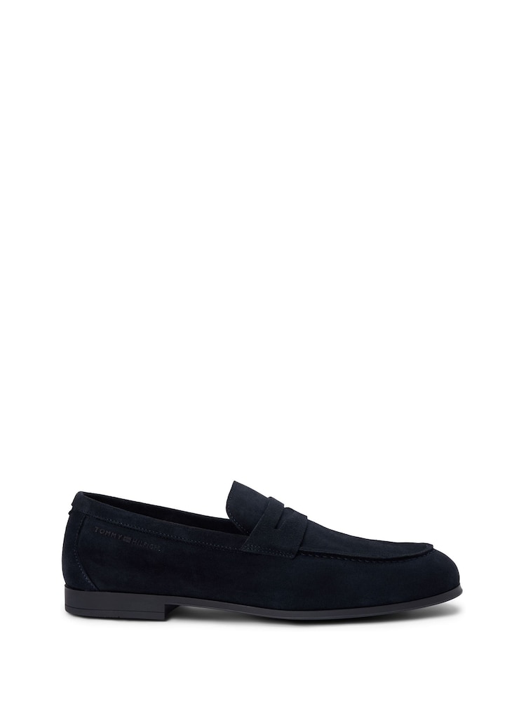 Tommy Hilfiger Blue Suede Flexible Loafers - Image 1 of 6 Tommy Hilfiger Blue Suede Flexible Loafers - Image 1 of 6