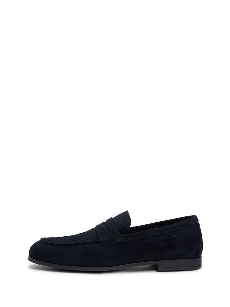 Tommy Hilfiger Blue Suede Flexible Loafers - Image 2 of 6 Tommy Hilfiger Blue Suede Flexible Loafers - Image 2 of 6