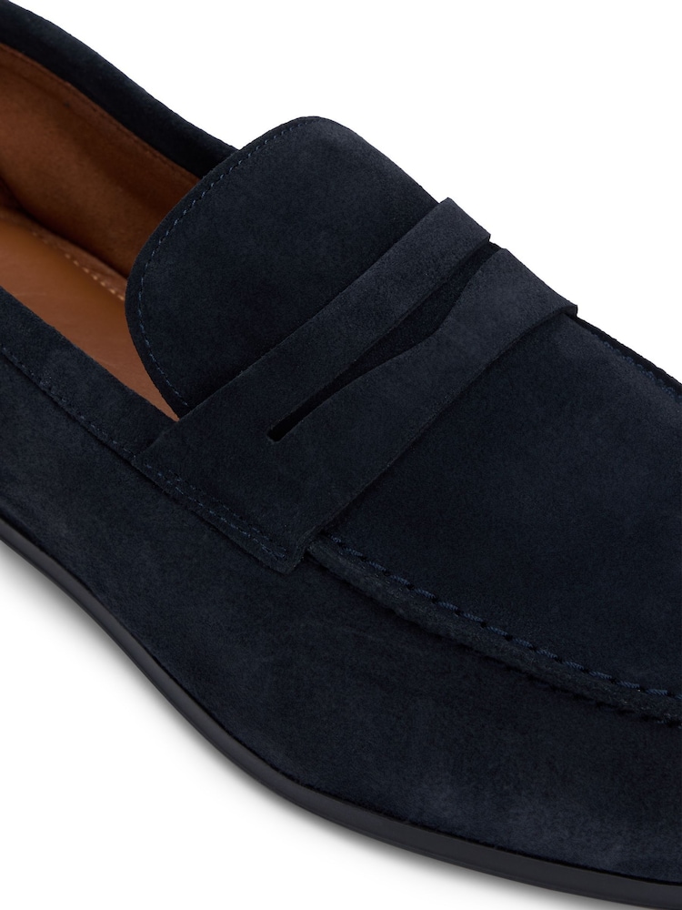 Tommy Hilfiger Blue Suede Flexible Loafers - Image 6 of 6 Tommy Hilfiger Blue Suede Flexible Loafers - Image 6 of 6
