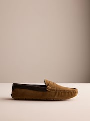 Tan Brown Suede Moccasin Slippers - Image 3 of 6