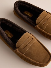 Tan Brown Suede Moccasin Slippers - Image 6 of 6