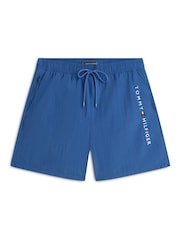 Tommy Hilfiger Blue Original Logo Mid Length Swim Shorts - Image 5 of 5