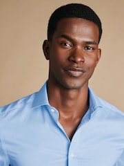 Charles Tyrwhitt Blue Non-Iron Puppytooth Shirt - Image 2 of 6