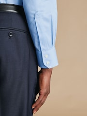 Charles Tyrwhitt Blue Non-Iron Puppytooth Shirt - Image 3 of 6