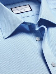 Charles Tyrwhitt Blue Non-Iron Puppytooth Shirt - Image 5 of 6